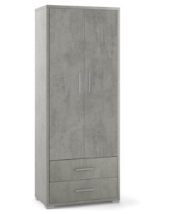 MOBILE 2 ANTE E 2 CASSETTI CEMENTO, 71X41X182 CM