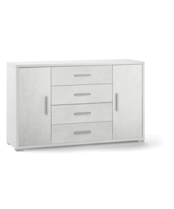 MOBILE 2 ANTE 4 CASSETTI BIANCO, 137X84X41 CM