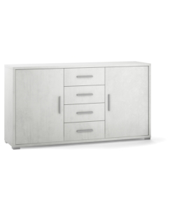 MOBILE 2 ANTE 4 CASSETTI BIANCO, 154X84X41 CM
