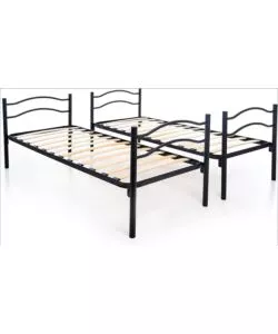 LETTO A CASTELLO CON RETE A DOGHE 2 CUSCINI E 2 MATERASSI, 203X145,5X83 CM