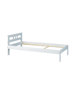 LETTO SINGOLO IN PINO MASSELLO BIANCO 96x206x72 CM