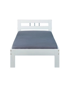 LETTO SINGOLO IN PINO MASSELLO BIANCO 96x206x72 CM
