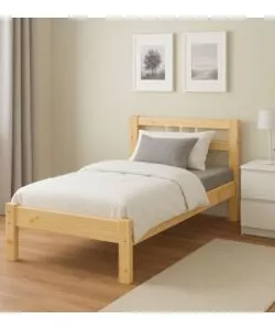 LETTO SINGOLO IN LEGNO DI PINO MASSELLO 96X205X72 CM