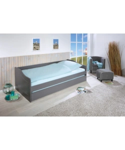 LETTO SINGOLO GRIGIO E LETTO ESTRAIBILE CON FUNZIONE DIVANO 97X208X62 CM