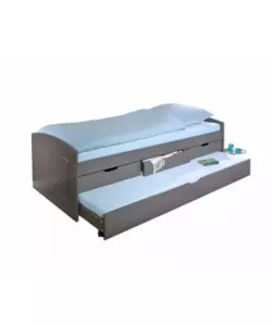 Doppio letto singolo con 3 cassetti grigio 90x200 cm