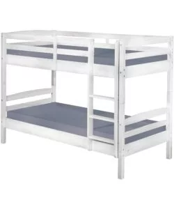 Letto a castello pino massello divisibile in 2 letti bianco 90x200 cm