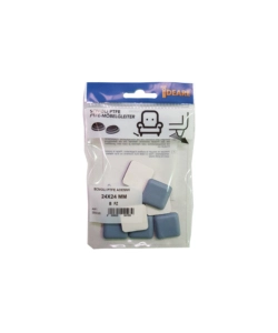 SCIVOLI PTFE ADESIVI QUADRATI 24 X 24 MM. - GRIGIO - 8 PZ.