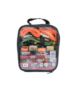 CINGHIA DI ANCORAGGIO IN KIT 8 PZ. CON TENDITORI E CAVO ELASTICO IN CONFEZIONE RIUTILIZZABILE