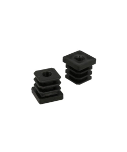 PUNTALI INTERNI ALETTATI QUADRI NERI Ø 25 X 25 MM. CON FORO FILETTATO 4 PZ.