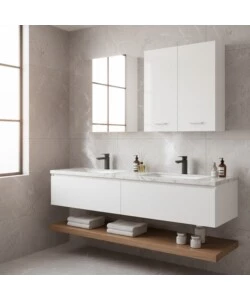 PENSILE DOPPIO BIANCO LUCIDO, 68X71X22 CM