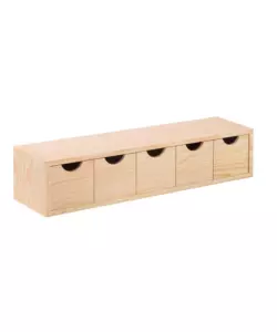Cassettiera in pino 5x1 cassetti 57x12x13 cm