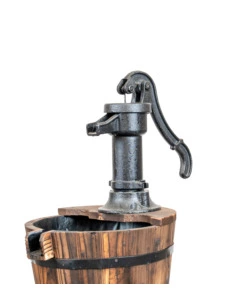 FONTANA DA ESTERNO IN LEGNO A TRE PIANI CON RICIRCOLO D'ACQUA Ø 56X103 CM