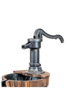 FONTANA DA ESTERNO IN LEGNO A TRE PIANI CON RICIRCOLO D'ACQUA Ø 56X103 CM