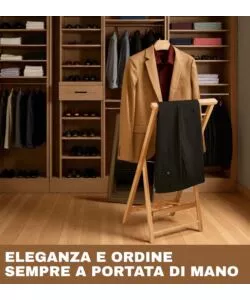 INDOSSATORE PIEGHEVOLE "HIEGO" IN LEGNO 43X39X94 CM