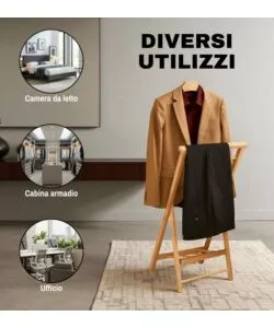 INDOSSATORE PIEGHEVOLE "HIEGO" IN LEGNO 43X39X94 CM