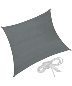 TELO PARASOLE QUADRATO EUROGARDEN IN POLIESTERE GRIGIO 3X3 M