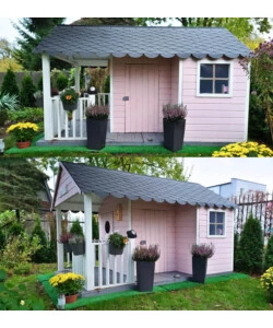 CASETTA DA GIARDINO PER BAMBINI IN LEGNO DOMUS "SZYMON" 170X270X170 CM