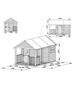 CASETTA DA GIARDINO PER BAMBINI IN LEGNO DOMUS "SZYMON" 170X270X170 CM