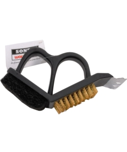 SPAZZOLA ERGONOMICA PULISCI GRIGLIE E PIASTRE PER BARBECUE