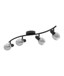 QUATTRO FARETTI "POLLICA" NERO, 4X28W