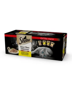CIBO UMIDO PER GATTI SHEBA "MINI FILETS SELEZIONE" TUTTE LE ETÀ CON ANATRA, POLLO, POLLAME E TACCHINO 40X85 GR