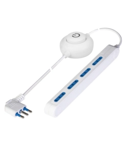 PRESA MULTIPLA POLY POOL CON 4 PRESE BIVALENTI E CAVO DA 2 METRI, COLORE BIANCO