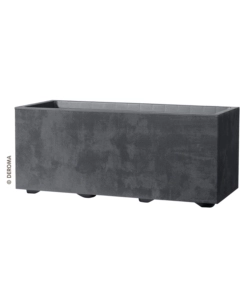 FIORIERA DA ESTERNO DEROMA "MILLENIUM" RETTANGOLARE IN RESINA COLORE ANTRACITE, 59X25X25 CM