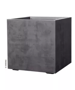 FIORIERA DA ESTERNO DEROMA "MILLENIUM" FORMA CUBICA CON RUOTE IN RESINA COLORE ANTRACITE, 49X49X49 CM
