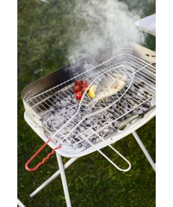 GRIGLIA PESCE A RETE PER BARBECUE OMPAGRILL IN ACCIAIO 14,4X64,5 CM