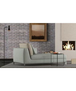 LASTRA DECORATIVA IN POLIPROPILENE CON STAMPA EFFETTO MURO "LONDON GREY", 100X50 CM