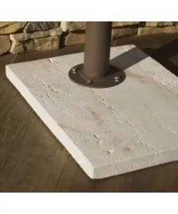 BASAMENTO PER FONTANE DA GIARDINO EFFETTO TRAVERTINO, 30x40x3 CM - KAM