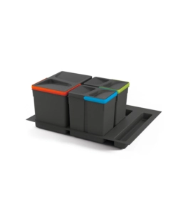 CONTENITORI PER RACCOLTA DIFFERENZIATA EMUCA "RECYCLE" PER MODULO 60 CM, 12LT+6LT+6LT