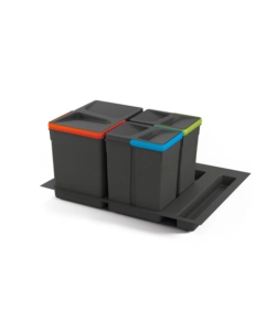 CONTENITORI PER RACCOLTA DIFFERENZIATA 12L+7L+7L MODULO 60 CM, EMUCA