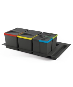 CONTENITORI PER RACCOLTA DIFFERENZIATA 12L+12L+6L+6L PER MODULO 90 CM, EMUCA