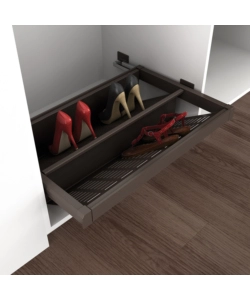 PORTA SCARPE PER INTERNO ARMADIO MODULO DI 800 MM CHIUSURA SOFT ACCIAIO COLOR MOKA - EMUCA.