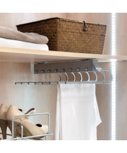 PORTA PANTALONI DX ESTRAIBILE PER ARMADIO GRIGIO METALLIZZATO - EMUCA.
