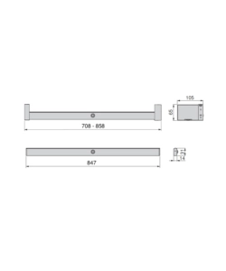 BARRA APPENDIABILI PER ARMADI REGOLABILE 708-858 MM BATTERIA RIMOVIBIL E SENSORE DI MOVIMENTO COLORE MOKA - EMUCA.