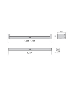 BARRA APPENDIABILI PER ARMADI REGOLABILE 1.008-1.158 MM BATTERIA RIMOVIBIL E SENSORE DI MOVIMENTO ANODIZZATO OPACO - EMUCA.