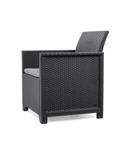 SET DA GIARDINO KETER "EMMA BALCONY" CON 2 POLTRONE E TAVOLO, COLORE GRAFITE - KETER