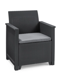 SET DA GIARDINO KETER "EMMA BALCONY" CON 2 POLTRONE E TAVOLO, COLORE GRAFITE - KETER