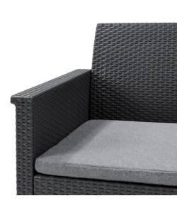 SET DA GIARDINO KETER "EMMA BALCONY" CON 2 POLTRONE E TAVOLO, COLORE GRAFITE - KETER