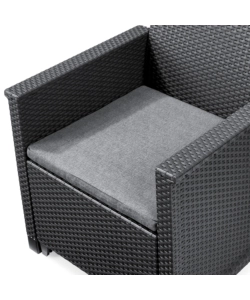 SET DA GIARDINO KETER "EMMA BALCONY" CON 2 POLTRONE E TAVOLO, COLORE GRAFITE - KETER