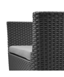SET DA GIARDINO KETER "SALEMO BALCONY" CON 2 POLTRONE E TAVOLO 39X39  CM, COLORE GRAFITE - KETER