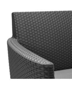 SET DA GIARDINO KETER "SALEMO BALCONY" CON 2 POLTRONE E TAVOLO 39X39  CM, COLORE GRAFITE - KETER