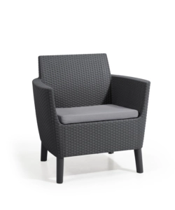 SET DA GIARDINO KETER "SALEMO BALCONY" CON 2 POLTRONE E TAVOLO 39X39  CM, COLORE GRAFITE - KETER