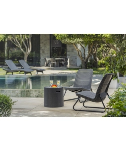 SET DA GIARDINO "RIO BALCONY" CON 2 POLTRONE E TAVOLO, COLORE GRAFITE - KETER