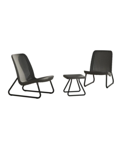 SET DA GIARDINO "RIO BALCONY" CON 2 POLTRONE E TAVOLO, COLORE GRAFITE - KETER