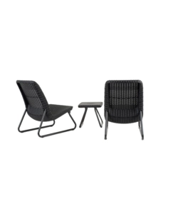 SET DA GIARDINO "RIO BALCONY" CON 2 POLTRONE E TAVOLO, COLORE GRAFITE - KETER