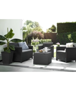 SET DA GIARDINO KETER "EMMA LOUNGE" CON DIVANO 2 POSTI, COLORE GRAFITE - KETER