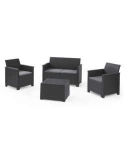 SET DA GIARDINO KETER "EMMA LOUNGE" CON DIVANO 2 POSTI, COLORE GRAFITE - KETER